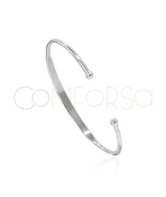 Bracciale semipiatto palla finale 64mm Argento 925