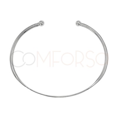 Bracciale semipiatto palla finale 64mm Argento 925