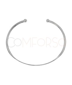 Bracciale semipiatto palla finale 64mm Argento 925