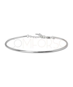 Bracciale tubo rigido 16cm + 4cm argento 925