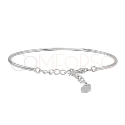 Bracciale tubo rigido 16cm + 4cm argento 925