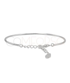 Bracciale tubo rigido 16cm + 4cm argento 925