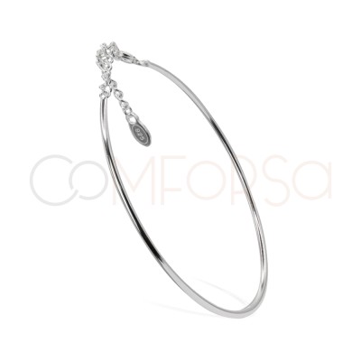 Bracciale tubo rigido 16cm + 4cm argento 925