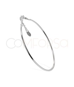 Bracciale tubo rigido 16cm + 4cm argento 925