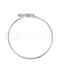 Bracciale tubo rigido 16cm + 4cm argento 925