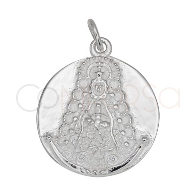 Ciondolo rotondo Virgen del Rocío 18mm Argento 925