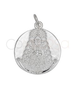 Ciondolo rotondo Virgen del Rocío 18mm Argento 925