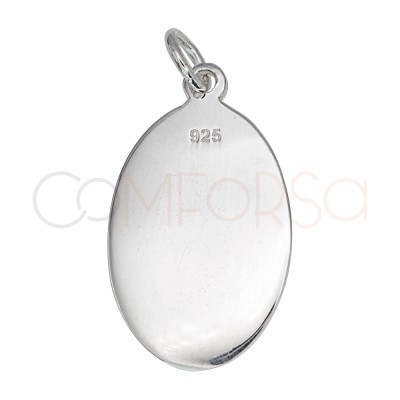 Ciondolo ovale Virgen del Rocío 13 x 20mm Argento 925