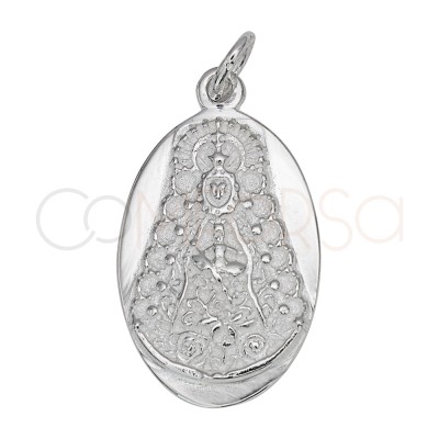 Ciondolo ovale Virgen del Rocío 13 x 20mm Argento 925