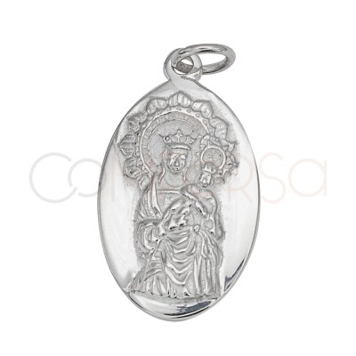 Ciondolo ovale Virgen de la Almudena 13 x 20mm Argento 925