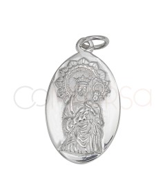 Ciondolo ovale Virgen de la Almudena 13 x 20mm Argento 925