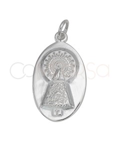 Ciondolo ovale Virgen del Pilar 13 x 20mm Argento 925