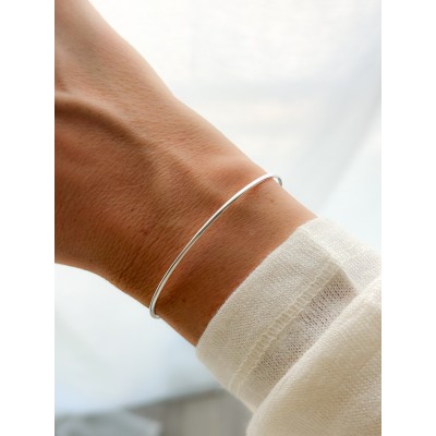 Bracciale tubo rigido 16cm + 4cm argento 925