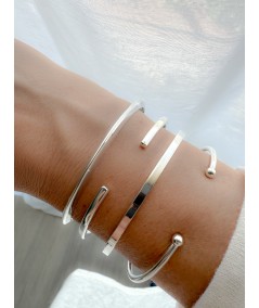 Bracciale semipiatto palla finale 64mm Argento 925