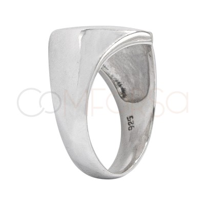 Anello sigillo cuore 18 x 14mm Argento 925