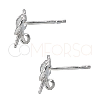 Orecchino con anello passante 10 x 10mm Argento 925