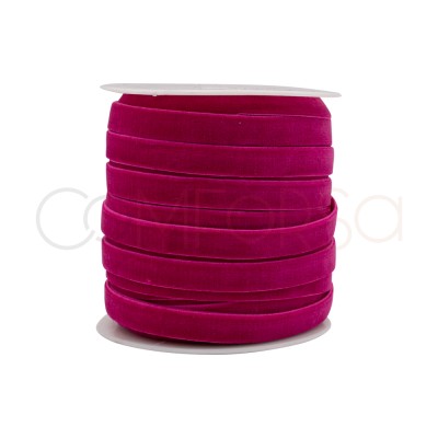 Fascia elastica in velluto rosa intenso 10mm