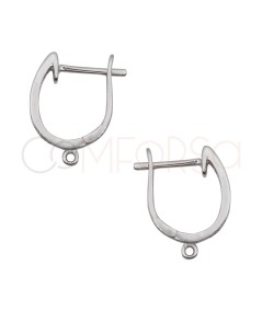 Orecchini con anellino di 2.4 x 12.7 mm zirconi argento 925