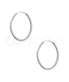 Orecchini a cerchio filo ovale 18mm argento 925