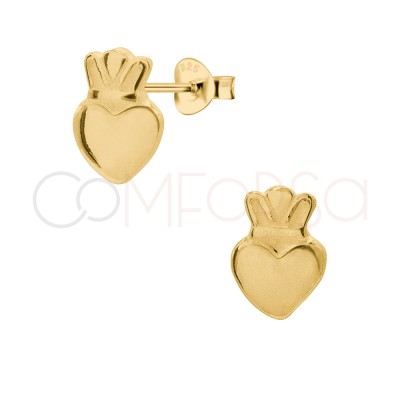 Orecchini a cuore sacro 5 x 7mm argento 925