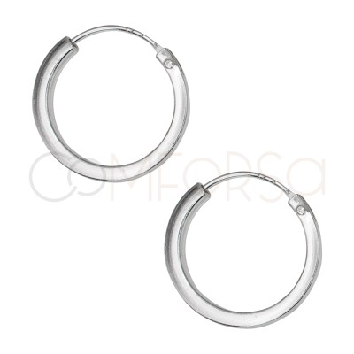 Orecchini a cerchio filo circolare 14mm argento 925