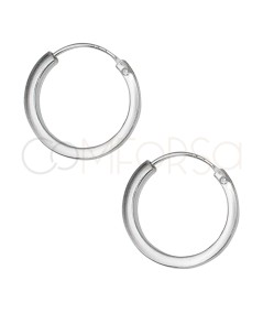 Orecchini a cerchio filo circolare 14mm argento 925