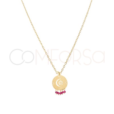 Collana arabio rosa argento 925 placcato oro