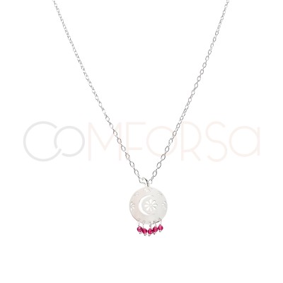 Collana arabio rosa argento 925 placcato oro