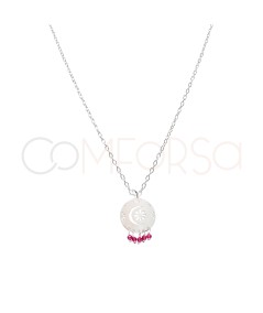 Collana arabio rosa argento 925 placcato oro