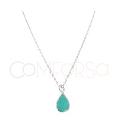 Collana a forma di lacrima turchese argento 925