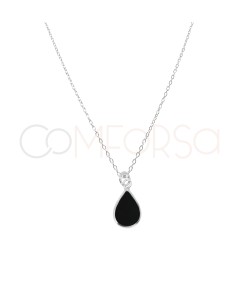 Collana a forma di lacrima onice argento 925