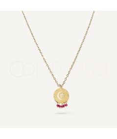 Collana arabio rosa argento 925 placcato oro