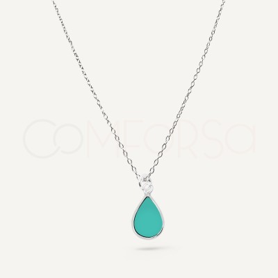 Collana a forma di lacrima turchese argento 925