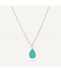 Collana a forma di lacrima turchese argento 925