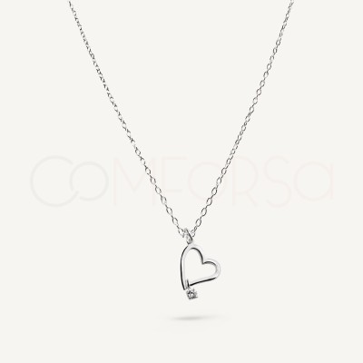 Collana a cuore zircone argento 925