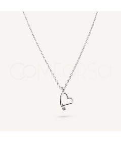 Collana a cuore zircone argento 925