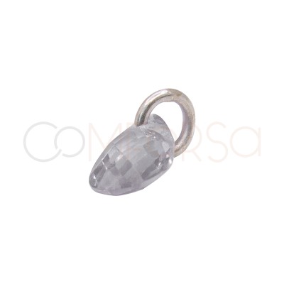 Colgante lágrima flotante Crystal 6mm Plata 925