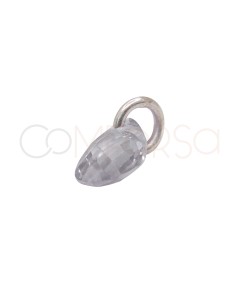 Colgante lágrima flotante Crystal 6mm Plata 925