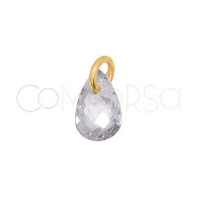 Colgante lágrima flotante Crystal 6mm Plata 925