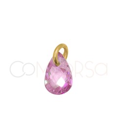 Ciondolo a lacrima fluttuante Rosa 6 mm argento 925