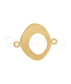 Distanziatore liscio ovale irregolare 16 x 14,3 mm argento 925 placcato oro