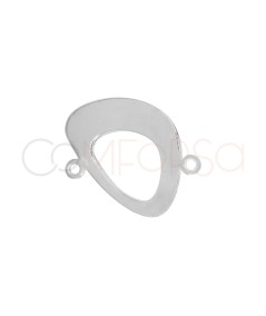 Distanziatore liscio ovale irregolare 16,4 x 15 mm argento 925