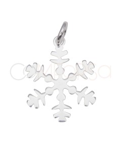 Ciondolo a fiocco di neve con linee 13 x 15 mm in argento 925