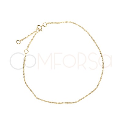 Bracciale corda intrecciata 16 + 4 cm Argento 925