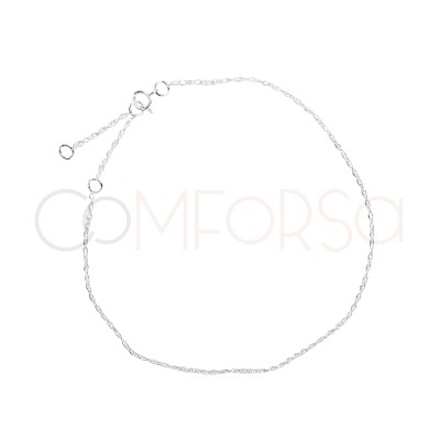 Bracciale corda intrecciata 16 + 4 cm Argento placcato oro