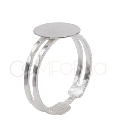 Anello con disco p/incollare argento925