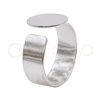 Anello placca regolabile 11 mm argento 925