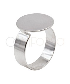 Anello placca regolabile 15 mm argento 925