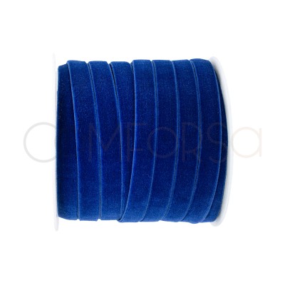 Elastico in velluto blu scuro 10 mm