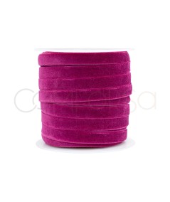 Elastico in velluto rosa scuro 10 mm